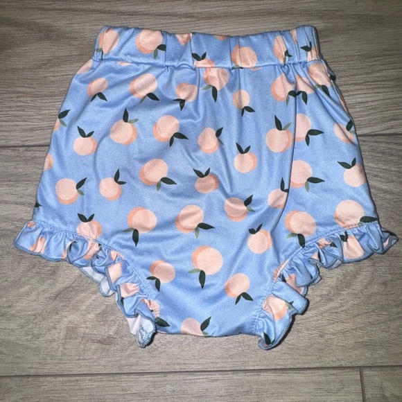 BAILEYS BLOSSOMS Peach Print Ruffle Baby Bloomers - Picture 1 of 2